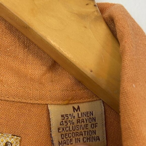 The Havanera Guayabera Linen Blend Embroidered Coastal Button Down Tropical - Picture 7 of 8